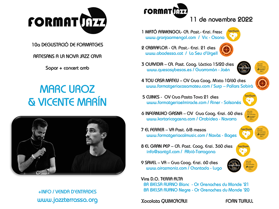 FormatJazz 2022 Llistat Formatges