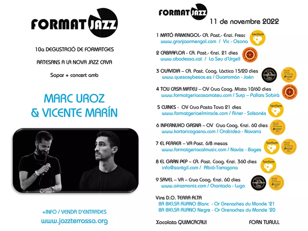 FormatJazz 2022 Llistat Formatges